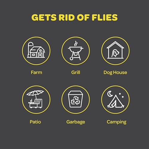 Outdoor Fly Trap [4 Pack] Fly Traps Outdoor with Dissolvable Non-Toxic Bait - Fly Repellent for Outdoor Use Only - Controls Flies for Patios, Barns, Ranches Etc. Hanging Fly Traps with Tie Included - size: 4 Pk