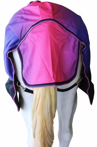 Challenger 1200D Turnout Waterproof Rain Horse Sheet Light Winter Blanket 393B - color: Berry Ombre, size: 80 inches