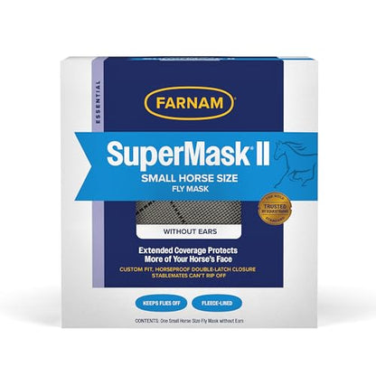 Farnam SuperMask II Horse Fly Mask Without Ears, Small Horse/Arabian Size - size: Small Horse/Arabian