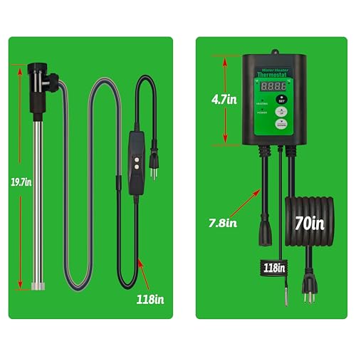 3000W 240V Fully Submersible Water Heater of Above Ground/Inground Pool & Bathtub – Portable Immersion Electric Heater with GFCI & Thermostat to Baptistry, Inflatable Pool, Spa, Bucket& Hot Tub etc