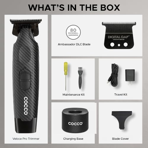 Cocco Hyper Veloce Pro Trimmer, Digital Gap Graphene Blade Edger - color: Carbon Fiber