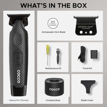 Cocco Hyper Veloce Pro Trimmer, Digital Gap Graphene Blade Edger - color: Carbon Fiber