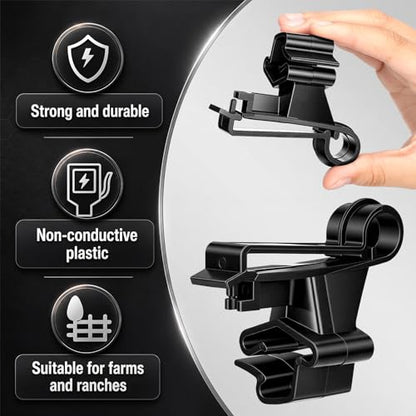 Chunful 100 Pcs T-Post Poly Tape Insulator Large Snap T-Post Holding Electric Fence Insulator for Farm Fence (Black) - color: Black