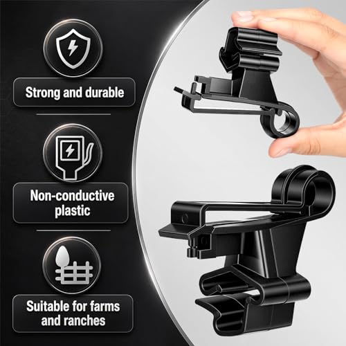 Chunful 100 Pcs T-Post Poly Tape Insulator Large Snap T-Post Holding Electric Fence Insulator for Farm Fence (Black) - color: Black