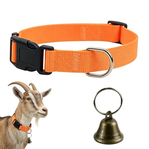 Collar for Goat Adjustable Sheep Positioning | Farm Animal Collar for Animal Lovers Breeders Farmers Ranchers Shepherd Ranch Farm Barn Backyard Open Range - color: Orange