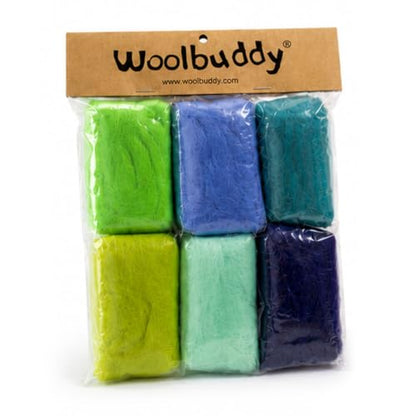 Woolbuddy Wool Roving Kit for Needle Felting (Spring) 6 Colors Natural Wool - color: Wool Bag Spring