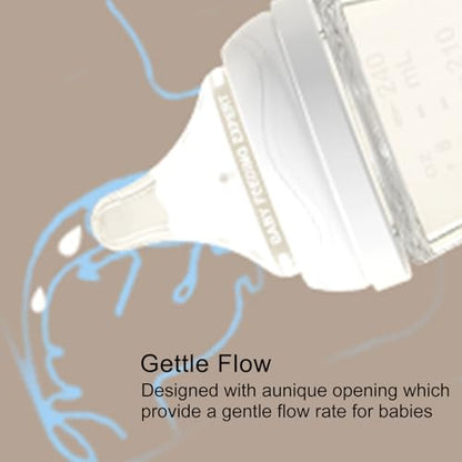 Natural Glass Baby Bottles with Gentle & Extra Slow Flow Nipples, Newborn Breastfeeding Bottle, Anti-Colic, Includes 1pcs SS Nipples(0 Month+) 2pcs S Nipples(1m+),3 Packs (White 3 Oz + 5 Ounce) - color: White (3 Ounce + 5 Ounce)