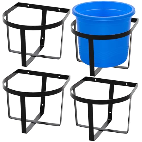 Teenyyou Bucket Hangers for Horse, Metal Wall Mount, 4 Pcs, Two Strip Style