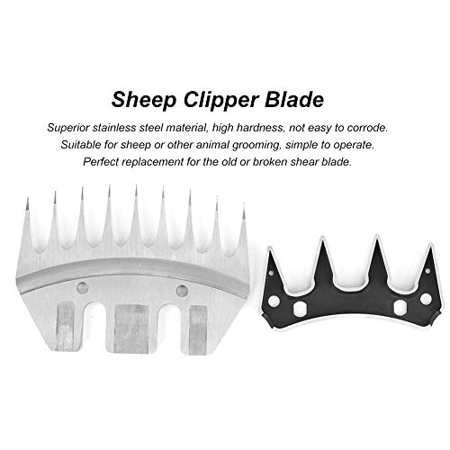Walfront Sheep Clipper Blade 9 Tooth Straight Swing Replacement for Sheep Goat Shearing Combs Stainless Steel Cutter Head