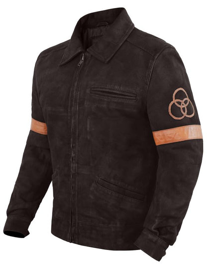 Men's Rick Western Brown Suede Leather Jacket with Sherpa Shearling Collar | Full Zip Front, Snap Cuffs, Polyester Lined, Zip Waist Pockets, Genuine Suede Leather, Cowboy Trucker Design - color: Rick - Dark Brown Suede, size: X-Large
