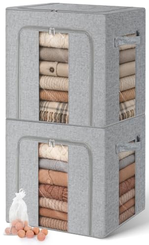 Cirhy Cashmere Sweater Storage Bags with Cedar, 2-Pack, Grey - style: 50L-Grey-2pcs