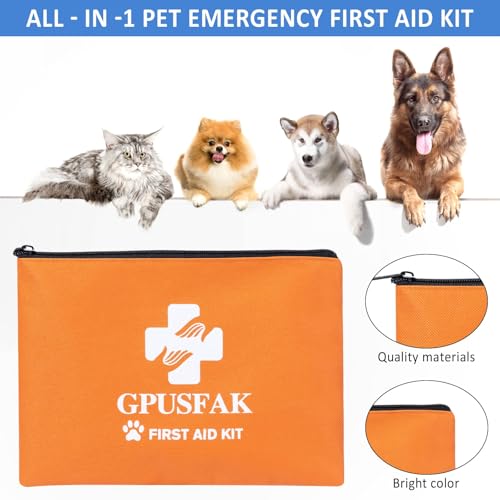 Pet First Aid Kit for Dogs & Cats - Dog First Aid Kit Pet Emergency Kit with First Aid Supplies for Home Camping Hiking Traveling