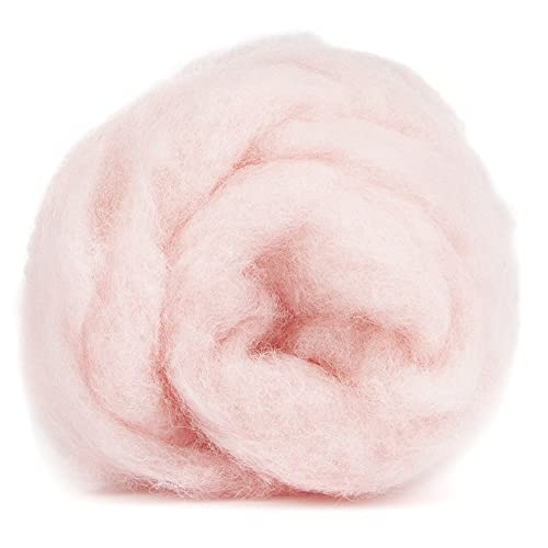 Maori Wool Carded Batting for Needle Felting, 3.5 oz, Blush Pink - color: Blush