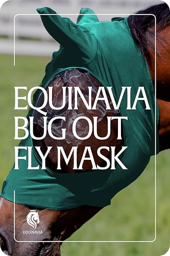 Equinavia Bug Out Horse Fly Mask, Soft Stretch Equine Fly Mask with Ears - color: Turquoise, size: Pony