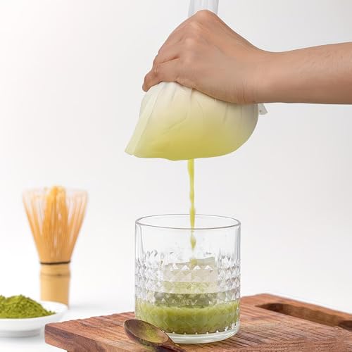 Nylon Filter Bag Reusable Nut Milk Cheese Cloth Cold Brew Coffee Tea Filter Suitable for 37 Festive Occasions Vegetable Strainer Fine Mesh Colander Kitchen Gadget Baking Essential 8×12 Inches