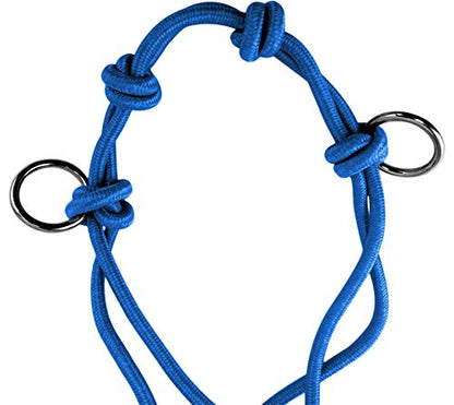 Southwestern Equine Side Pull Rope Halters with Nickle Plated Rings - color: Blue