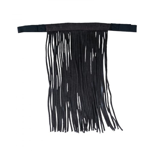 Horze Horse Fly Mask, Soft Stretch Fly Fringe Veil, Lightweight Nylon - color: Black, size: Cob
