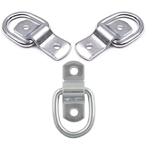 12 Pack D-Ring Tie Downs, 1/4" D-Rings Anchor Lashing for Loads on Trailers | RV Campers Vans ATV SUV Boats Motorcycles etc Vehicles,Heavy Duty Tie Down Ring with Mounting Bracket - color: Silver