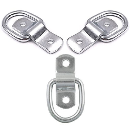 12 Pack D-Ring Tie Downs, 1/4" D-Rings Anchor Lashing for Loads on Trailers | RV Campers Vans ATV SUV Boats Motorcycles etc Vehicles,Heavy Duty Tie Down Ring with Mounting Bracket - color: Silver