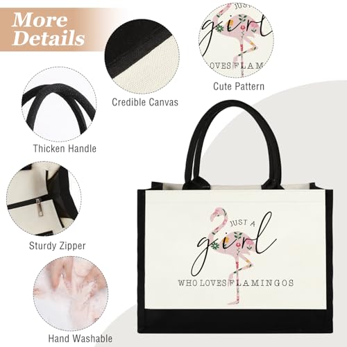 GevGuxLuo Tote Bag for Women Animal Lover Bag Gift for Women - color: Flamingos