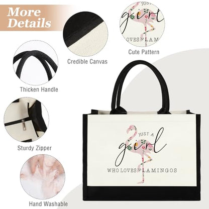 GevGuxLuo Tote Bag for Women Animal Lover Bag Gift for Women - color: Flamingos