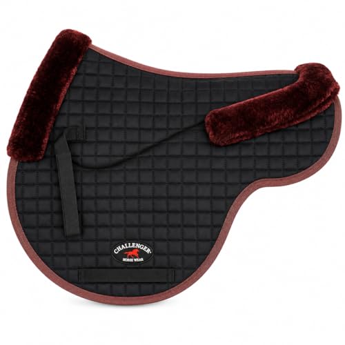 St. Charles Horse Quilted English Saddle PAD Trail Contour Fleece Lined Black Brown 72108