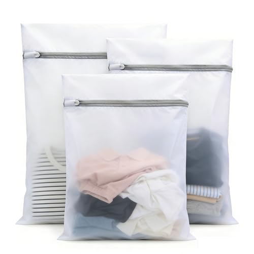 3Pcs Mesh Laundry Bags with Sturdy Zipper,washing Bags for Washing Delicates,Protect Clothes in Washing Machine for Home, College & Dorm(3 Small) - size: Small