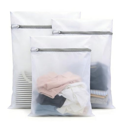 3Pcs Mesh Laundry Bags with Sturdy Zipper,washing Bags for Washing Delicates,Protect Clothes in Washing Machine for Home, College & Dorm (Large+Medium+Small) - size: Large+Medium+Small