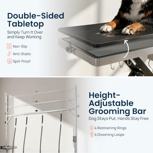 KANIS Professional Electric Dog Grooming Table - Heavy Duty - color: BLACK, size: 60"