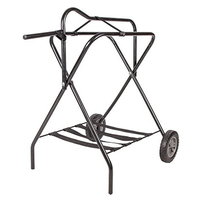 EASY-UP Portable Saddle Rack Stand on Wheels | Folding English & Western Saddle Holder | Horse Tack Room Storage | 8' All-Terrain Rolling Tires
