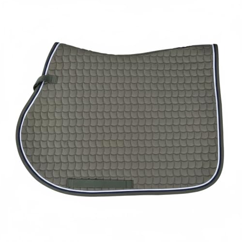 Premium English Horse Saddle Pad, Quilted Square Design, Available in Pink, Mint Green and Red etc, All-Purpose with Girth Straps (Hunter Green) - color: Hunter Green