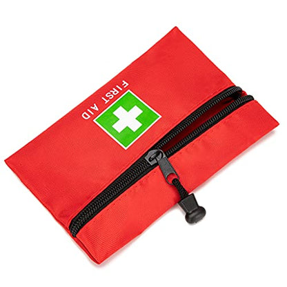Red Emergency Bag First Aid Small Empty Travel Rescue Pouch First Responder Storage Medicine Pocket Bags for Car Home Office Kitchen (8.3x5.5 12pcs green print) - style: 8.3x5.5inch 12pcs Green Print