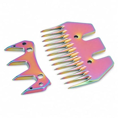 Fabater Sheep Shears Blades, High Carbon Steel 13 Tooth Replacement Blades, Electric Wool Shear with Colorful Design for Goats Sheep Alpacas Grooming Efficient Cutting Without