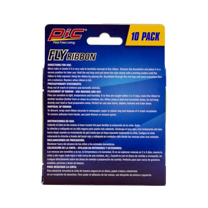 PIC FR10B 69060216325 Fly Ribbons Fruit Fly Traps for Indoors and Outdoors, Bug Trap for Winged Insects, Set of 10