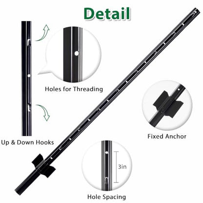 HITTITE 3 Feet Metal Fence Post, 10 Pack U-Post Support Stakes with Anchor Plate, Heavy Duty Steel Garden Fence Stakes, No Dig Fence Posts for Wire Fencing, Yard, Lawn and Farm, Black - size: 3 FT-10 PACK