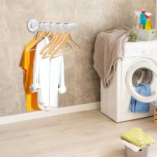 Sumnacon Wall Mounted Clothes Rack for Wardrobe, 2Pcs 14 Inch, White - color: White, size: 14 Inch