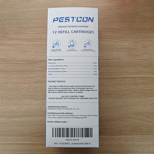 12 Pack Refill Cartridge Compatible with Flying Insect Trap M364 & Max,Replacement 100% Fit