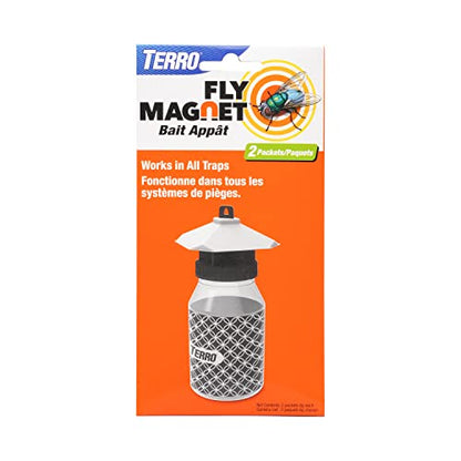 TERRO Fly Magnet Replacement Bait for T380-20 Fly Magnet Trap Attractants - Attract and Trap Flies - Bait for House, Barn, and Bottle Flies - T382, Includes 10 Packs (20 Total) Baits