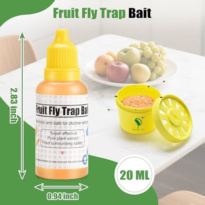 Fruit Fly Trap Refill Liquid Only 8 Pack,Gnat Killer Bait,Gnat Catcher Fruit Fly Traps for Indoors and Outdoors,Home,Kitchen,0.68 oz Each Bottle