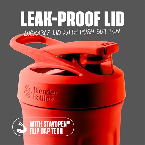 BlenderBottle Sport Flip Stainless Steel Shaker Bottle 24 oz Red - color: Red, size: 24 Ounces, style: Flip