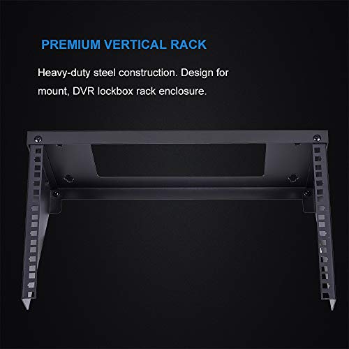 Kenuco 19 Inch Steel Vertical Rack and Wall Mountable Server Rack Mount (Black-5U) - color: Black-5U