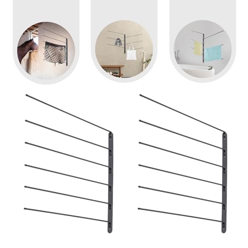 2 Pcs Saddle Rack, 6 Tier Wall Mounted Horse Saddle Stand with Protective Cover, 180-Degree Swivel Horse Tack Storage Holder for Stables, Garages, Barns, Utility Rooms.