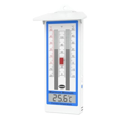 Digital Greenhouse Thermometer - Max Min Thermometer for Greenhouse or Garden, Maximum and Minimum Temperatures, Indoor Outdoor Accessory