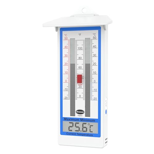 Digital Greenhouse Thermometer - Max Min Thermometer for Greenhouse or Garden, Maximum and Minimum Temperatures, Indoor Outdoor Accessory