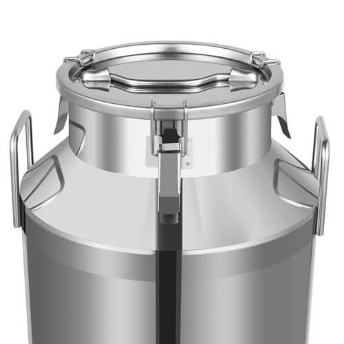 DYNAMI 15.9Gal Stainless Steel Milk Bucket With Sealing Lid and Carry Handle,0.04inch Thickened Stainless Steel Milk Can Large Liquid Container Storage,for Wine,Oil Storage Transport (60L/15.9gal) - size: 60L/15.9gal
