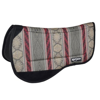 Reinsman Contoured Trail Pad with Breathable Non-Slip Tacky Too Bottom - Comfortable Durable Shock-Absorbing Stain & UV Resistant Horse Saddle Pad with Spine Relief Channel - 30" L x 34" D - color: Diablo Olive