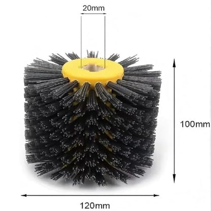 SIGNI Abrasive Nylon Drawing Wheel Drum Brush for Wooden Furniture Floor Polishing - 120X100mm 80 Grit - 1 Pack - size: 80 Grit, Black