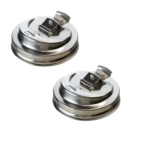 2PCS Mason Jar Drinking Lids,Stainless Steel Wide Mouth Mason Jar Sip Lid Accessories,Anticracking Leak Proof Seal Flip Cap Cover Airtight Accessories for Drink - style: Can