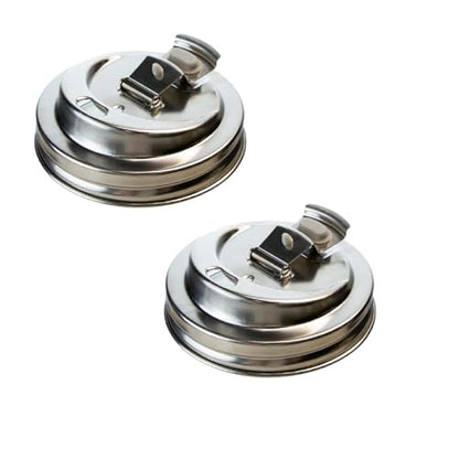 2PCS Mason Jar Drinking Lids,Stainless Steel Wide Mouth Mason Jar Sip Lid Accessories,Anticracking Leak Proof Seal Flip Cap Cover Airtight Accessories for Drink - style: Can