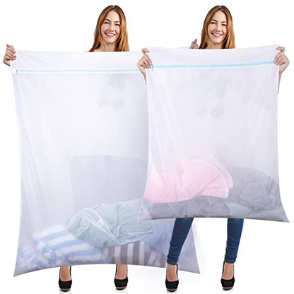 Windyun 4 Pcs Jumbo Mesh Laundry Bags, Large Zippered Dryer Wash Bags